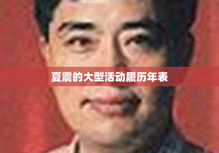夏震的大型活动履历年表