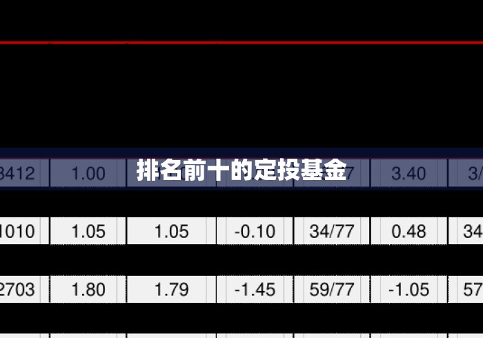 排名前十的定投基金